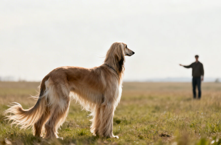 Ein Afgane Hund auf freiem Feld