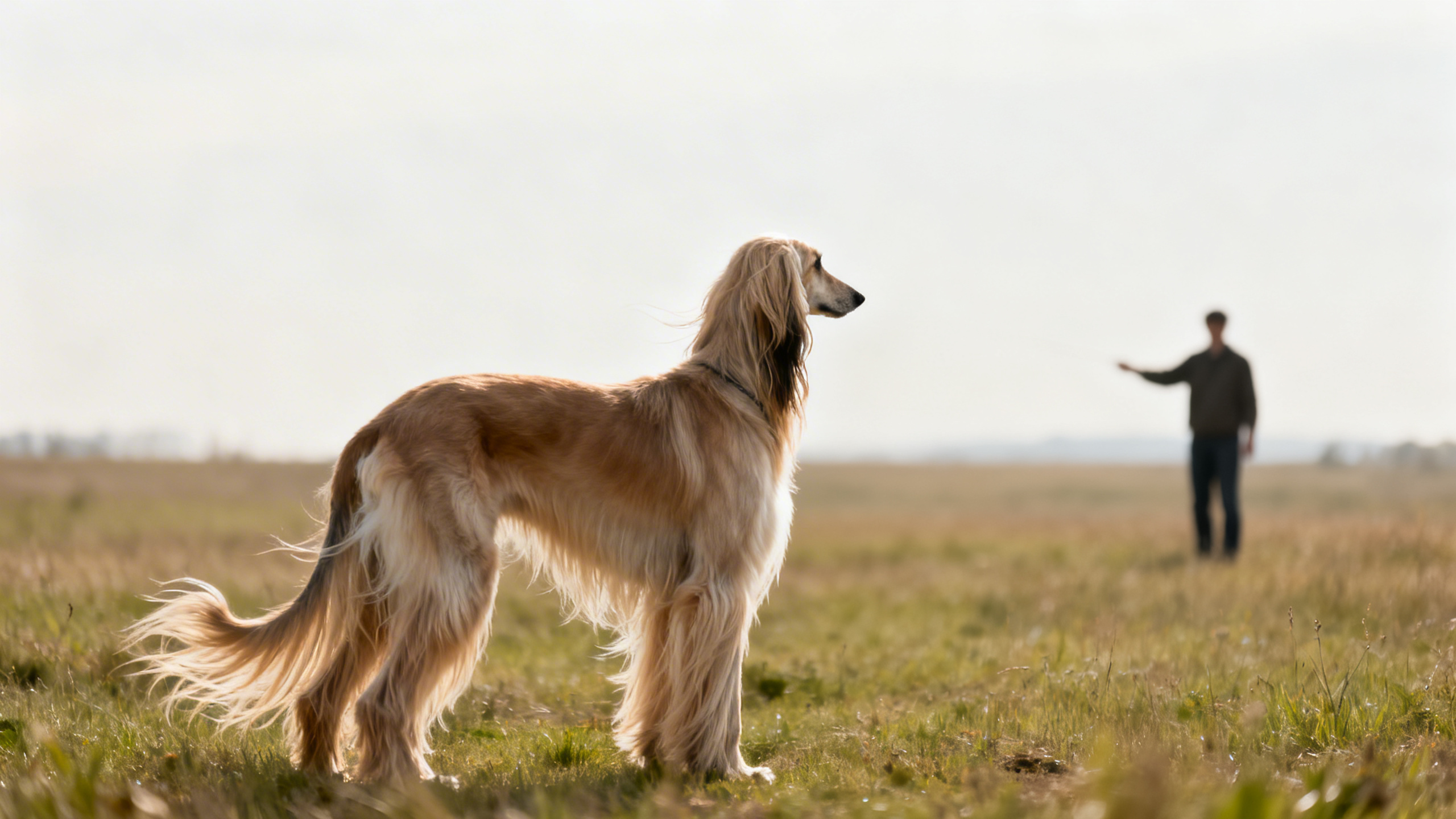 Ein Afgane Hund auf freiem Feld