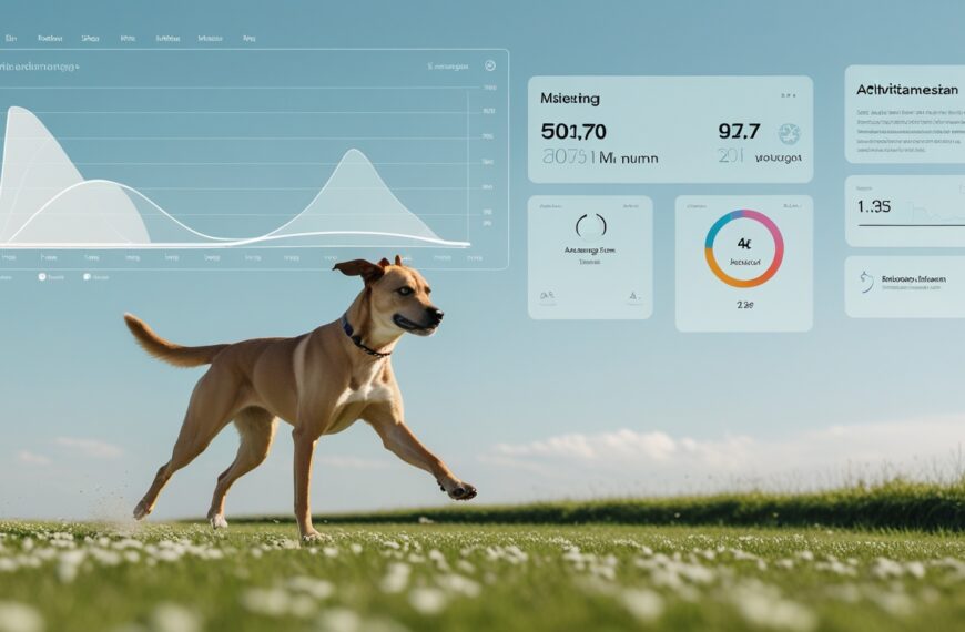 Ein Hund mit Bewegungsmessung