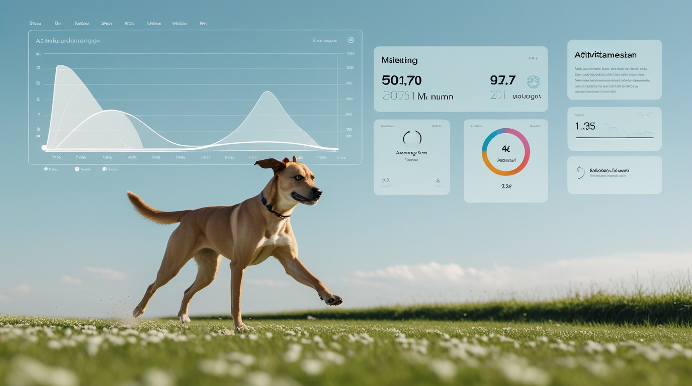 Ein Hund mit Bewegungsmessung