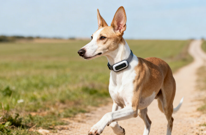 Freilaufender Hund mit GPS-Tracker