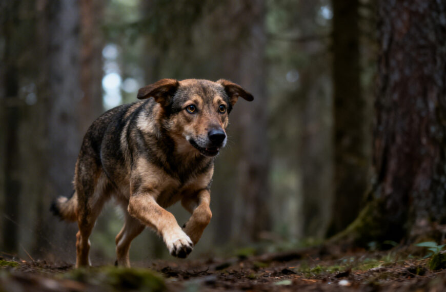 Hund läuft panisch davon