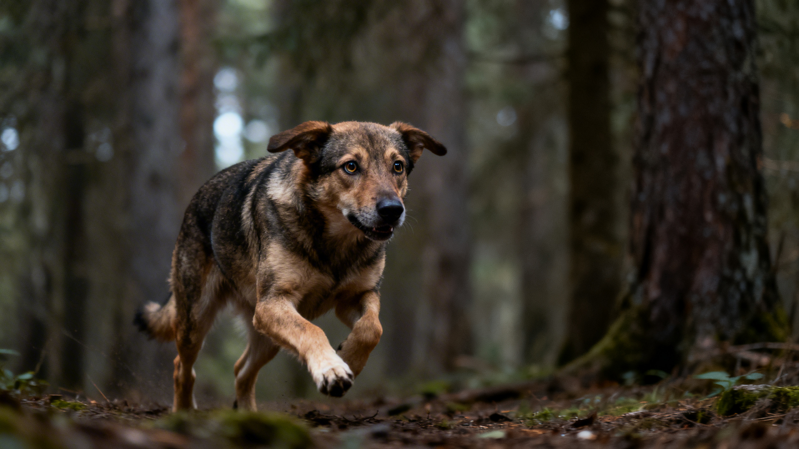 Hund läuft panisch davon