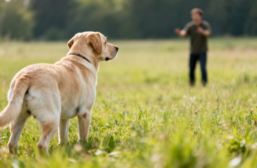 Hund mit Übung Rückruf