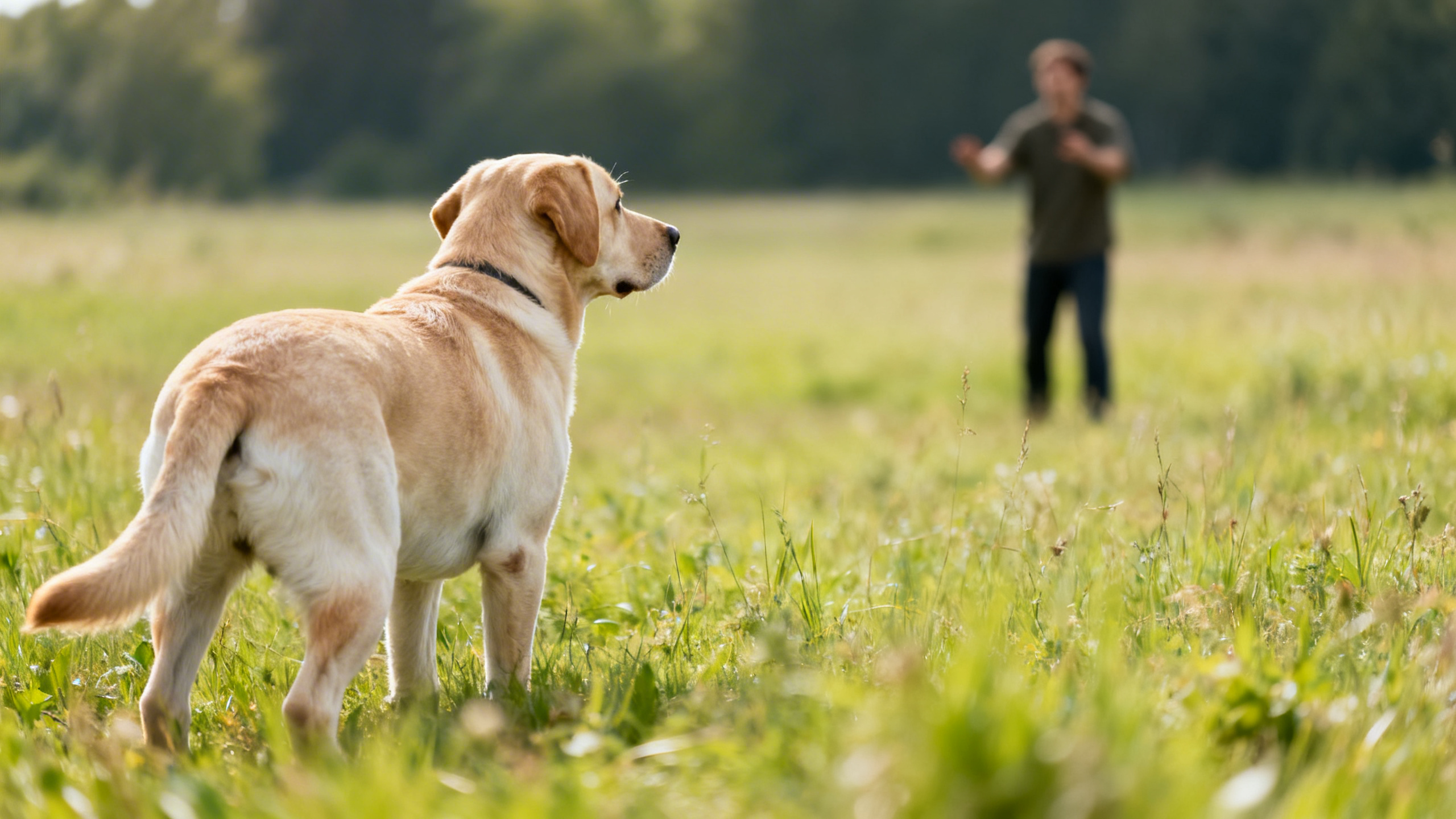 Hund mit Übung Rückruf